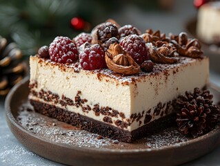 Festive Christmas plates adorned with holiday desserts and cakes