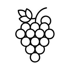 grapes for harvest icon, fall line art, fall icon - simple black line art icon of grapes for harvest, symbolizing fall celebrations. fall vector art.