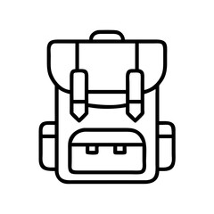 hiking backpack icon, fall line art, fall icon - simple black line art icon of hiking backpack, symbolizing fall celebrations. fall vector art.