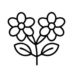 marigold flowers icon, fall line art, fall icon - simple black line art icon of marigold flowers, symbolizing fall celebrations. fall vector art.