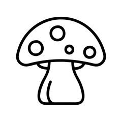 mushroom icon, fall line art, fall icon - simple black line art icon of mushroom, symbolizing fall celebrations. fall vector art.