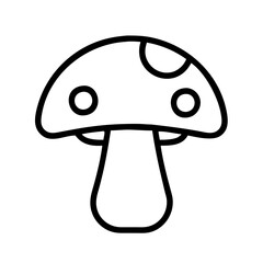mushroom icon, fall line art, fall icon - simple black line art icon of mushroom, symbolizing fall celebrations. fall vector art.