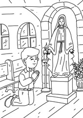 Religious and Kind Man Journey in Bible children Coloring page and Sheet Illustration