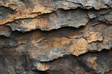Fototapeta premium Weathered stone texture revealing layers and earthy tones from natural erosion over time