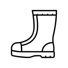 rain boots icon, fall line art, fall icon - simple black line art icon of rain boots, symbolizing fall celebrations. fall vector art.