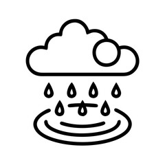 rain puddles icon, fall line art, fall icon - simple black line art icon of rain puddles, symbolizing fall celebrations. fall vector art.