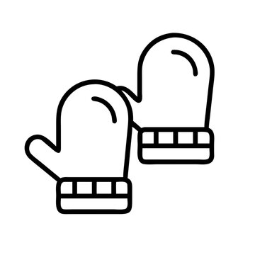 black mittens icon, winter accessory clip art preview
