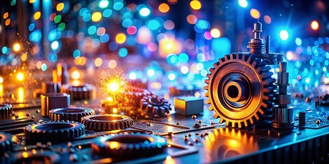 Engineering Backgrounds: Bokeh Effects, Abstract Tech Designs, Circuit Boards, Industrial Textures, Machinery, Gear,  Blueprint,  Mechanical Parts,  Software Code, Data Visualization