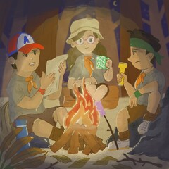 Vibrant Colour and Full Colour Funny Happy Adventure Holiday Children Story Book Illustration