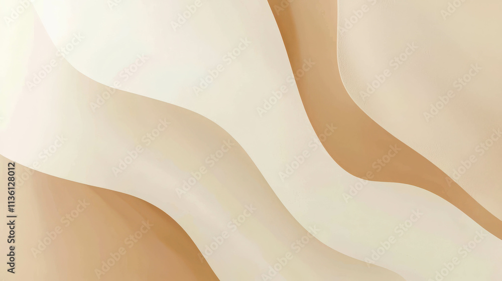 Poster soft neutral tones flat background featuring flowing light textures and patterns