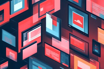 Illustration of a flexible grid layout adapting to different screen sizes, highlighting the concept of responsive web design