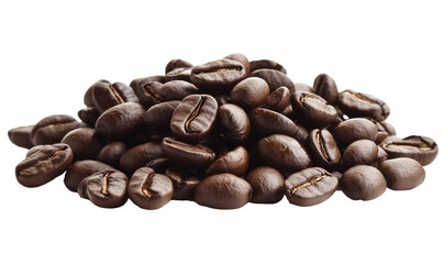fresh roasted coffee beans isolated on white background clipping path