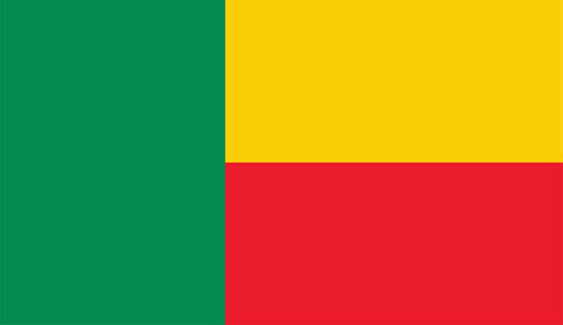 Beninese flag, flag of Benin, national flag of Benin, flat vector