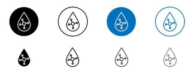 Retinol icon set in black and blue colors