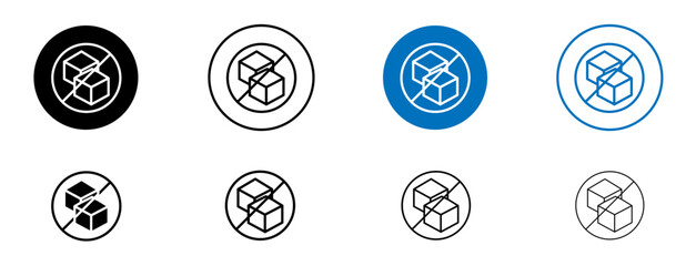 Sugar free icon set in black and blue colors