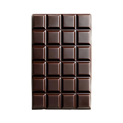 dark chocolate bar isolated on white background clipping path