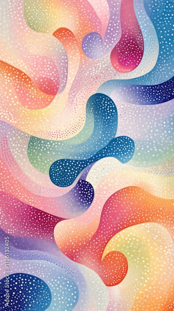 Poster abstract colorful wavy pattern with dots