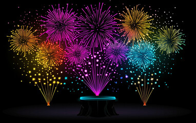 fireworks in the night sky