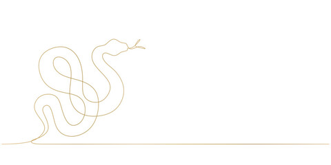 Snake line vector art. Year of snake 2025 Chinese new year