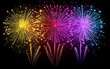 fireworks in the night sky