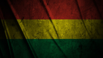 Bolivia grunge silk flag waving in the wind background illustration, grunge textured flag on silk