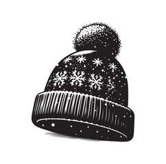 snow hat silhouette vector illustration