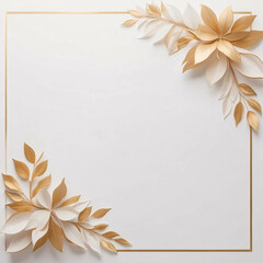 Elegant Golden Floral Frame Design for Luxury Wedding Invitations and Special Event Stationery
