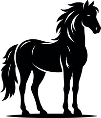Horse Silhouette - Black Vector Cricut Design for T-Shirt Printing