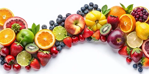Crédence de cuisine Cuisine Fruit Rainbow: Vibrant Colorful Fruit Arrangement, Delicious Healthy Snack,  Photography, Stock Photo, Image, Food, Nature,  Summer, Spring,  Colorful,  Bright,  Vitamin,  Healthy Eating  © prapatsorn