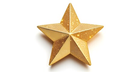 Fototapeta premium Christmas Decoration: 3D Gold Star with Glitter Effect 