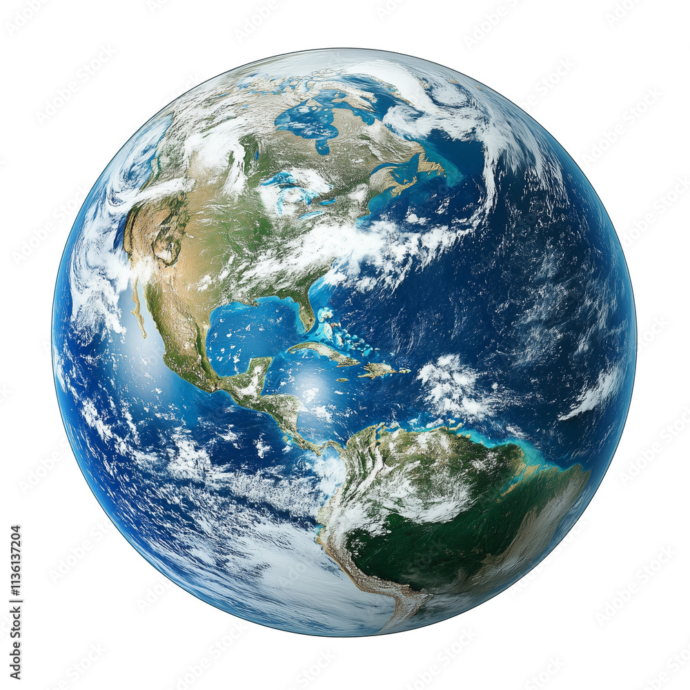 Wall mural planet earth globe isolated on transparent background