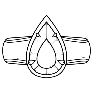 recommend clip art: gemstone ring illustration hand drawn outline vector