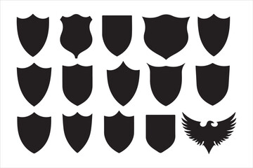 Black Shield Vector Silhouette Design