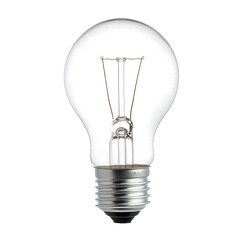 Light bulb with transparent glass isolated on white background
