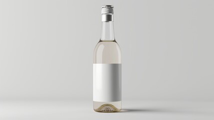 Sleek white cider bottle mockup featuring a bright label design for a refreshing appearance