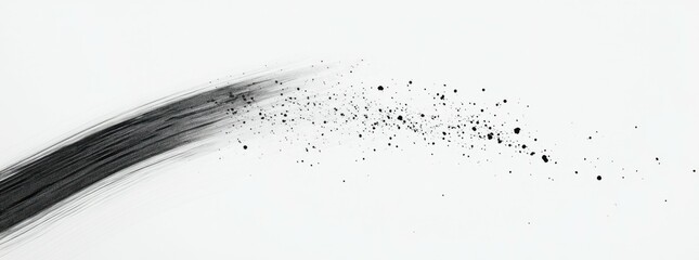 A white canvas with a sharp black gradient starting from the left, featuring a thin dotted curve in the center. Created with Generative AI