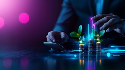 Innovative Investment Strategy: Financial Planning with AI in Modern Workspace