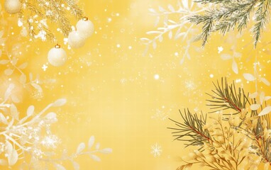 christmas new year yellow background