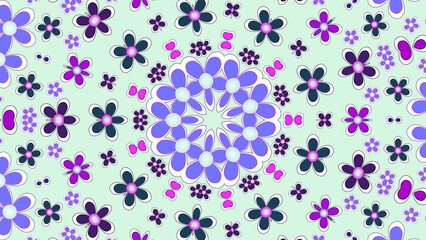 Seamless Floral Pattern with Delicate Flowers and Green Leaves, available in various styles