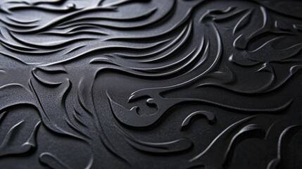 Fototapeta premium Embossed vs. Debossed: Exploring Relief Effects in Black Print Design