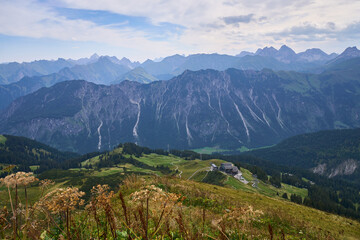 Blick vom Fellhorn, Allgäuer Alpen, Oberstdorf, Bayern, Deutschland