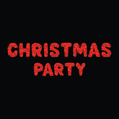 Hand drawn Christmas party text lettering illustration vector