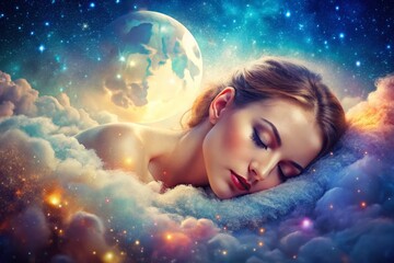 Good Night Images: Beautiful Double Exposure Night Photography, Sweet Dreams, Starry Sky, Moonlit Night, Peaceful Sleep, Dreamy Nightscape