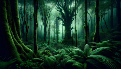 An image of a beautiful magic forest landscape