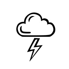 clouds and lightning icon
