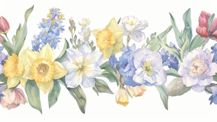 ilustración flores estilo acuarela