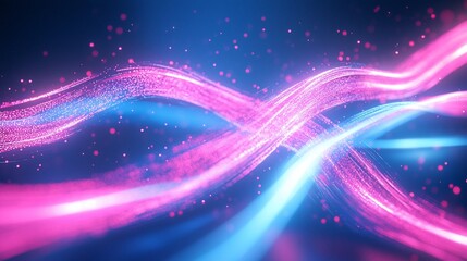 Fototapeta premium Abstract glowing pink and blue light trails.