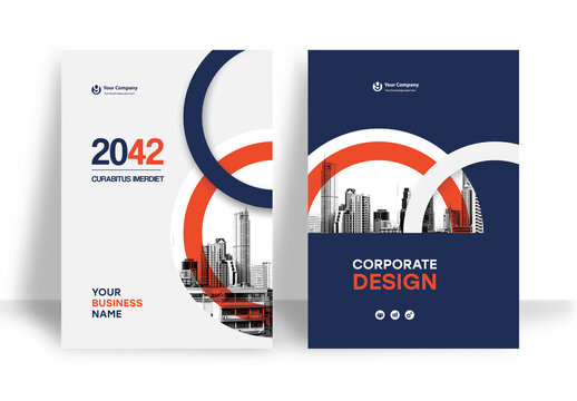 Business Report Cover Template &ndash; Red and Black graphic elements Geometric Layout (A4)