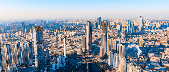Aerial View of City Skyline in Shenyang, Liaoning Province, China