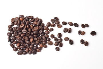Coffee beans isolated on white background